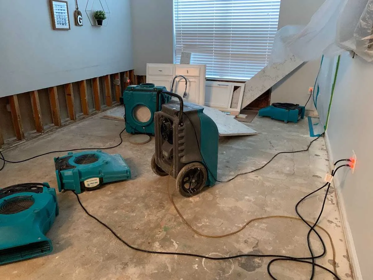 Dehumidifier in flood-cut room for Water Extraction & Removal in Lochbuie